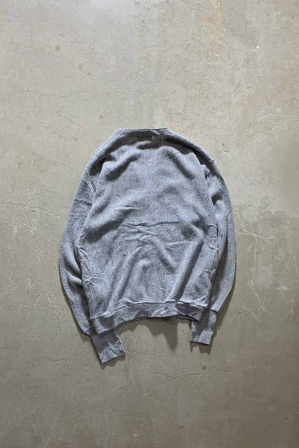 70-80s ACRYLIC KNIT CARDIGAN / GREY [SIZE: L USED]
