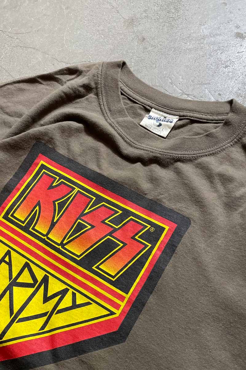 MADE IN USA 96'S KISS ARMY T-SHIRT / KHAKI [SIZE: L USED]