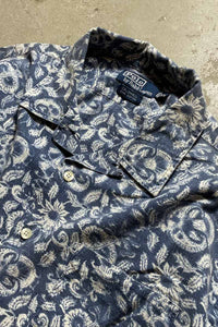 90'S S/S CALDWELL FLOWER PATTERN SHIRT / BLUE [SIZE: XL USED]