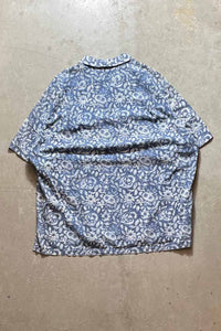 90'S S/S CALDWELL FLOWER PATTERN SHIRT / BLUE [SIZE: XL USED]