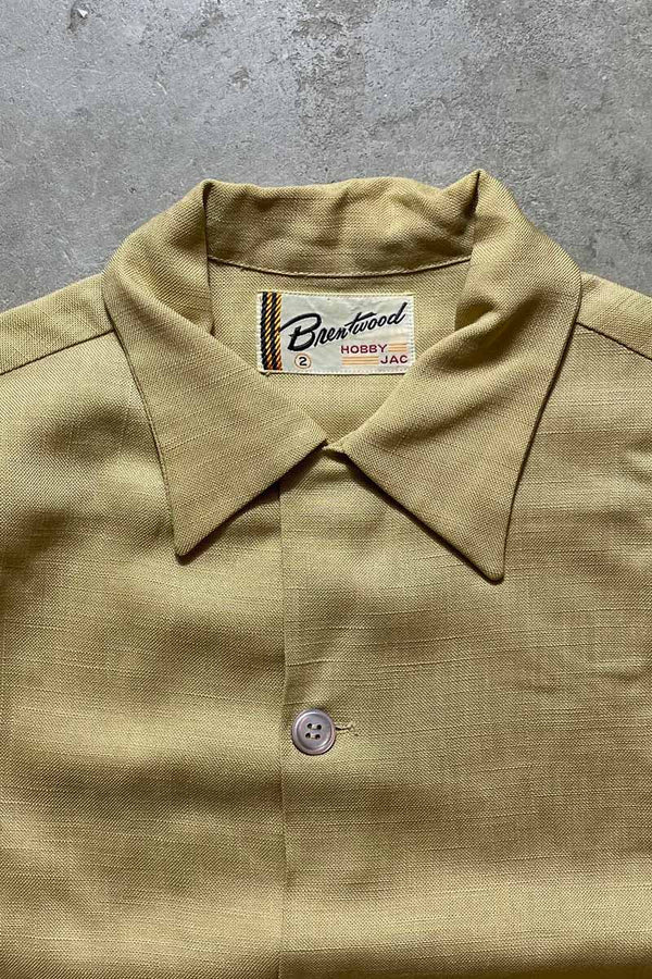 70s S/S DOUBLE POCKET SHIRT / YELLOW [SIZE: XL Equivalent USED]