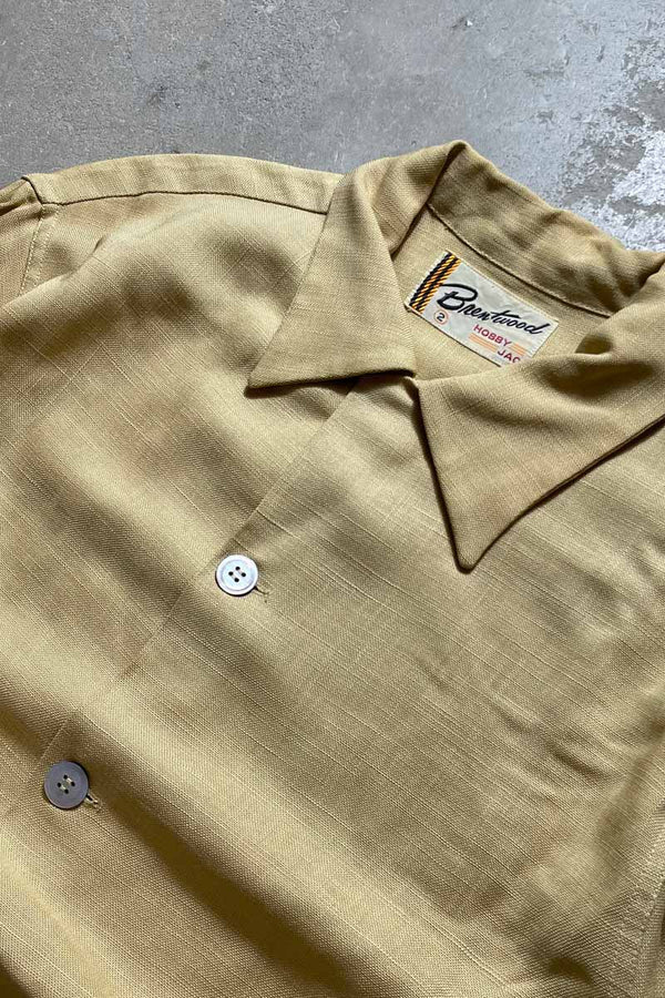 70s S/S DOUBLE POCKET SHIRT / YELLOW [SIZE: XL Equivalent USED]
