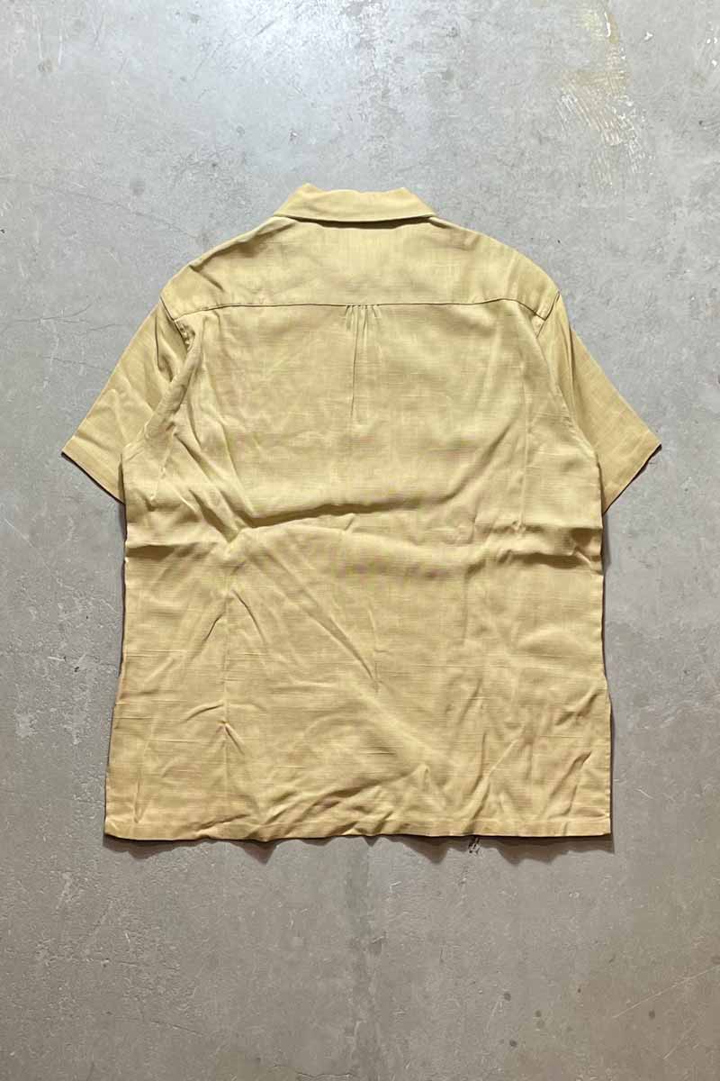 70s S/S DOUBLE POCKET SHIRT / YELLOW [SIZE: XL Equivalent USED]