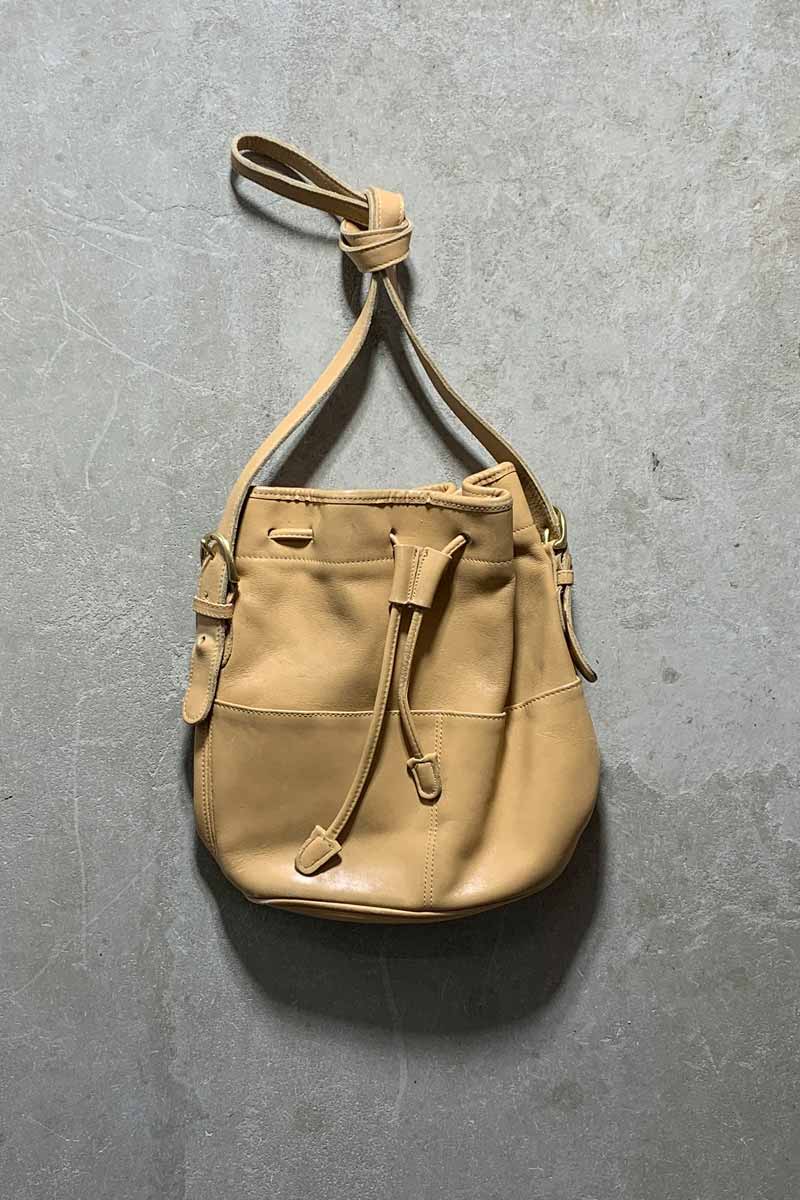 MADE IN USA 90'S MEDIUM LEATHER SHOULDER BAG / CAMEL [SIZE: ONE SIZE USED]