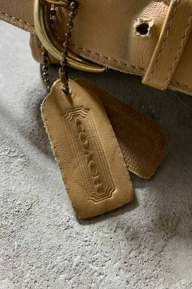 MADE IN USA 90'S MEDIUM LEATHER SHOULDER BAG / CAMEL [SIZE: ONE SIZE USED]