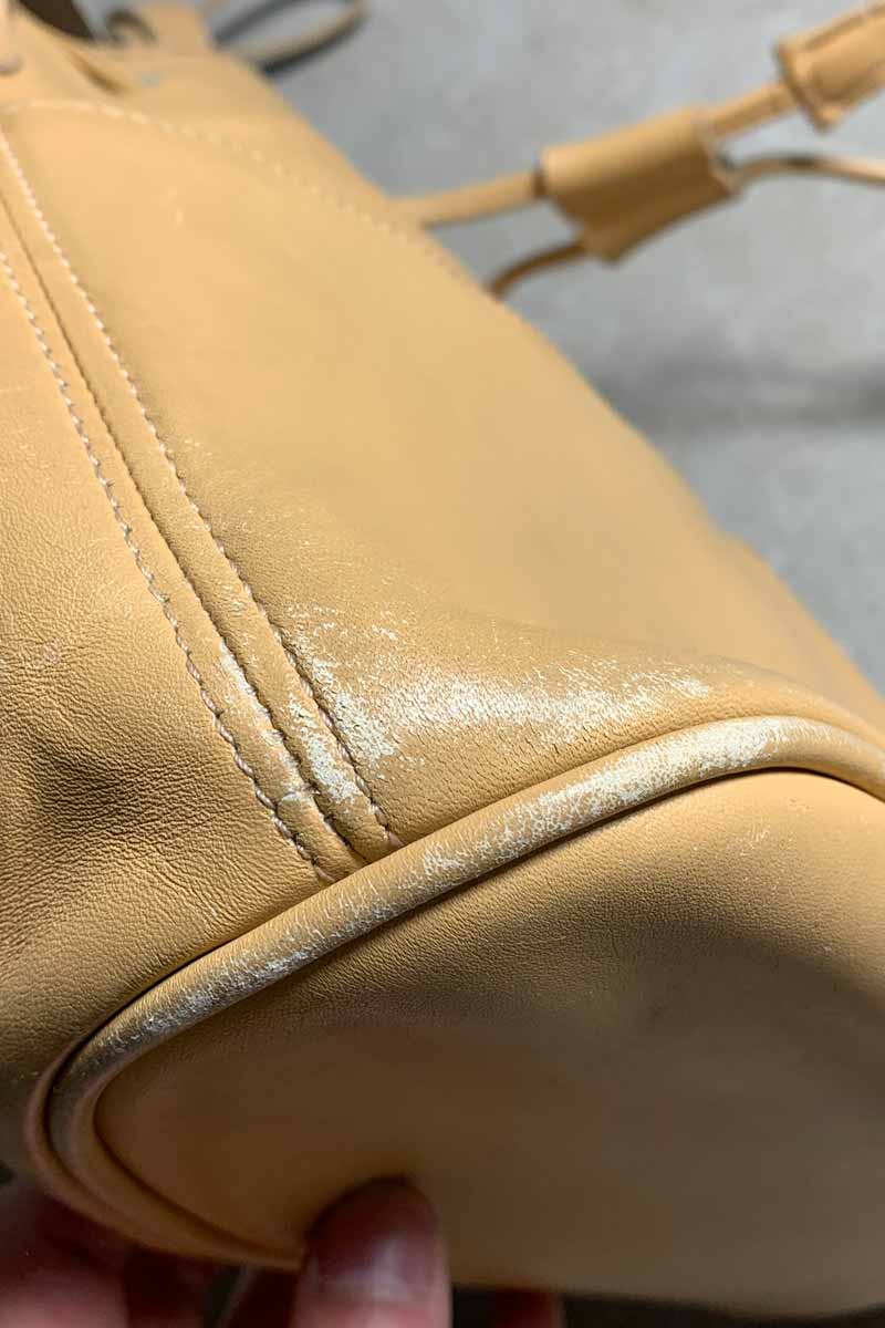 MADE IN USA 90'S MEDIUM LEATHER SHOULDER BAG / CAMEL [SIZE: ONE SIZE USED]