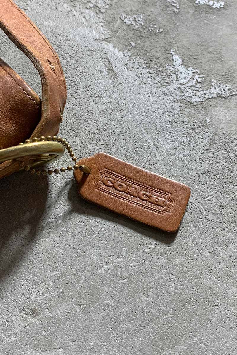MADE IN USA 80'S MEDIUM LEATHER SHOULDER BAG / BROWN [SIZE: ONE SIZE USED]