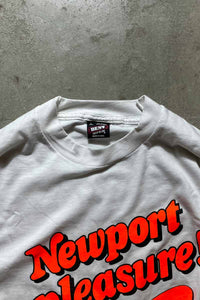MADE IN USA 90'S NEWPORT PLEASURE TIMES SQUARE PACKAGE T-SHIRT / WHITE [SIZE: L USED]