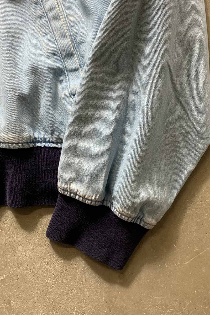 MADE IN USA 80'S ZIP DENIM JACKET / LIGHT INDIGO [SIZE: L USED]