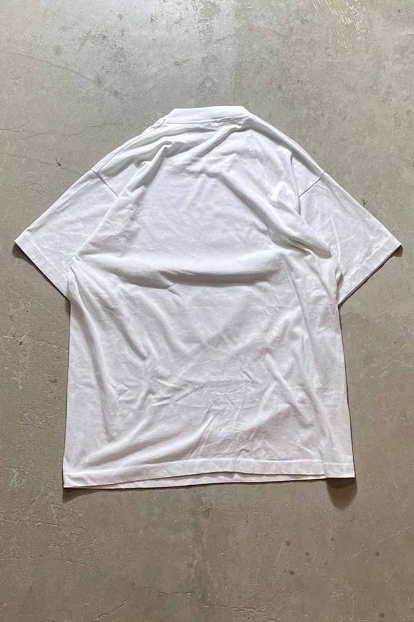 MADE IN USA 89'S EINSTEIN FOIL PRINT T-SHIRT / WHITE [SIZE: XL USED]
