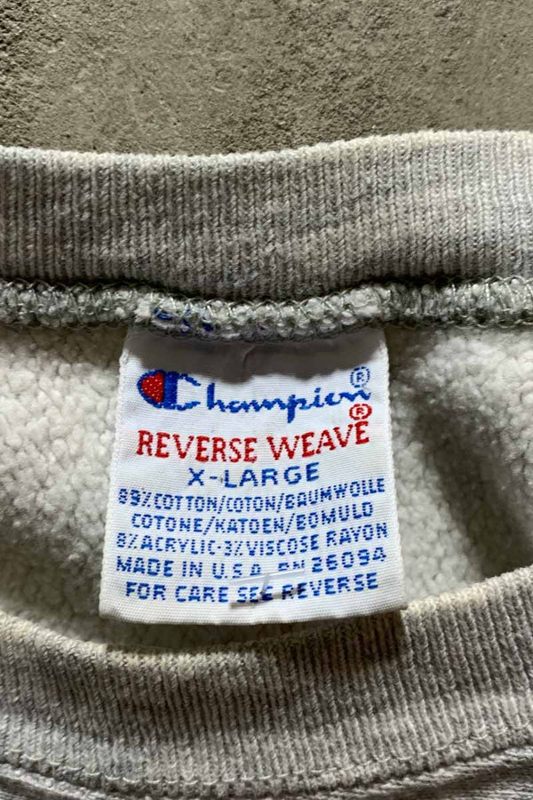 MADE IN USA 90'S REVERSE WEAVE ILLINOIS PRINT SWEATSHIRT / GRAY [SIZE: XL USED]