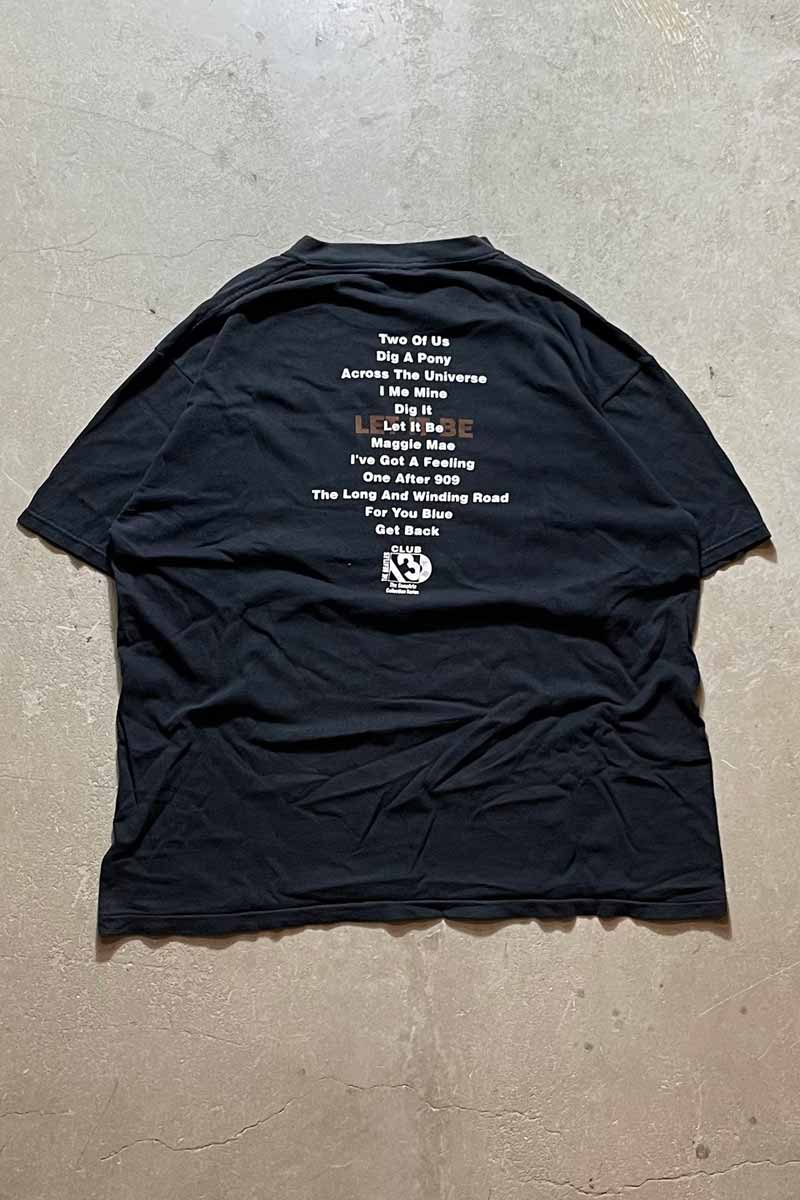MADE IN USA 96'S THE BEATLES LET IT BE PRINT BAND T-SHIRT / BLACK [SIZE: XL USED]