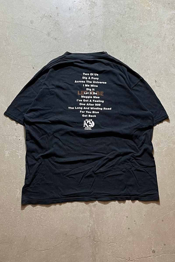 MADE IN USA 96'S THE BEATLES LET IT BE PRINT BAND T-SHIRT / BLACK [SIZE: XL USED]