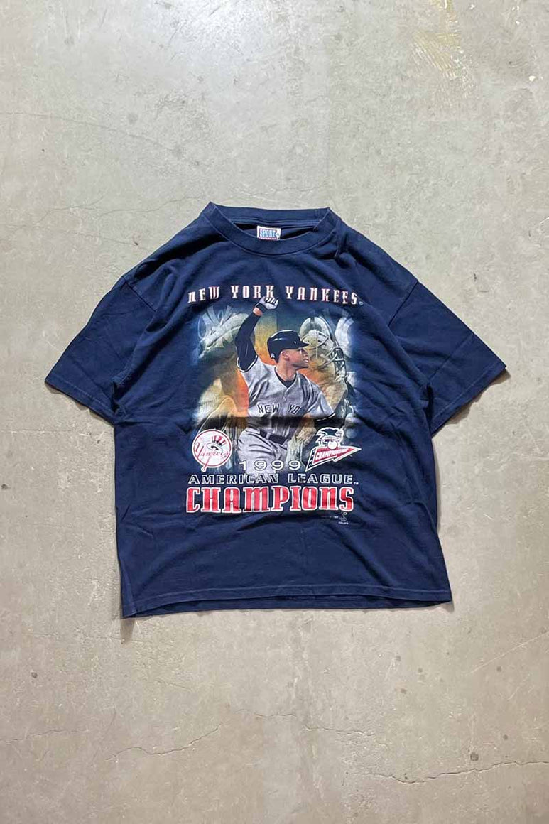 99'S NY YANKEES CHAMPION T-SHIRT / NAVY [SIZE: L USED]