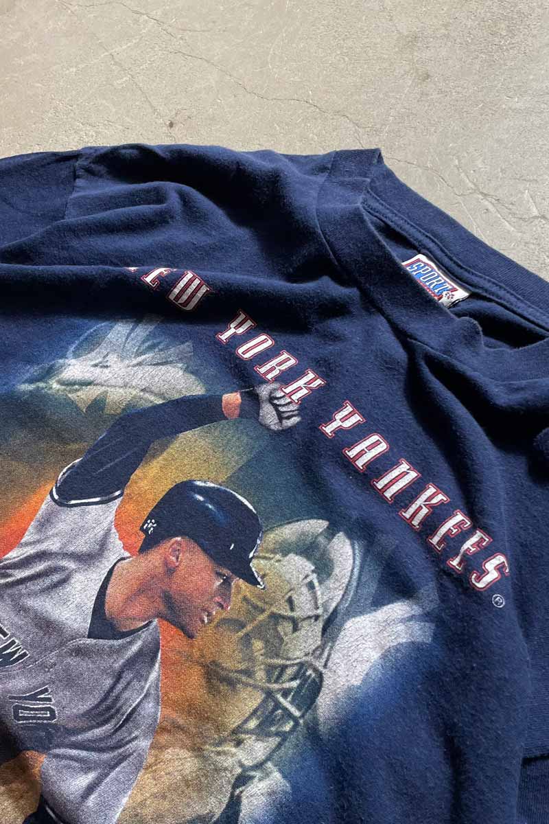 99'S NY YANKEES CHAMPION T-SHIRT / NAVY [SIZE: L USED]
