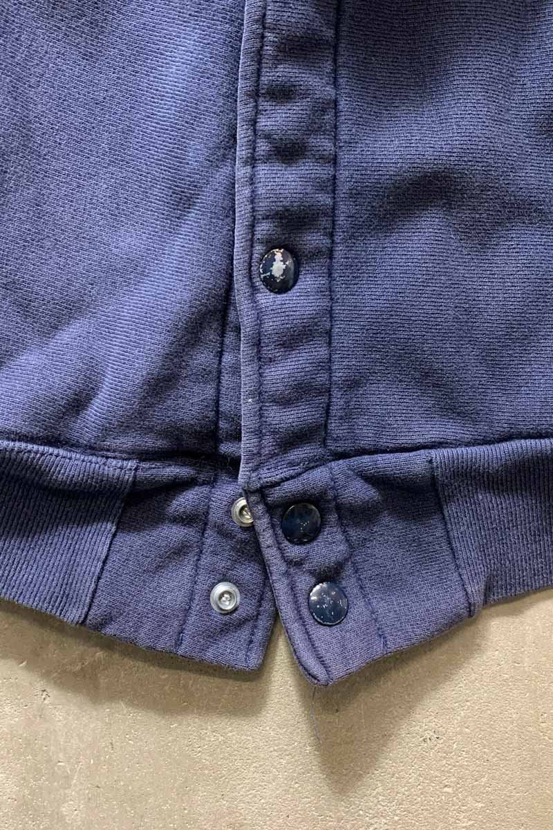 MADE IN USA 80'S REVERSE WEAVE SNAP SWEAT JACKET / NAVY [SIZE: L USED]