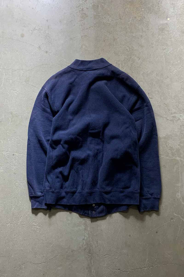 MADE IN USA 80'S REVERSE WEAVE SNAP SWEAT JACKET / NAVY [SIZE: L USED]