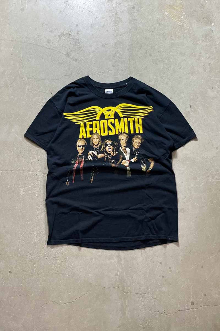 10'S AEROSMITH TOUR BAND T-SHIRT / BLACK [SIZE: L USED]