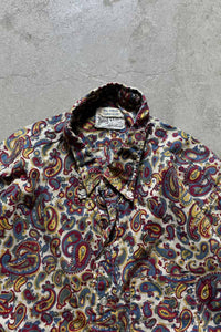 60'S S/S PAISLEY PATTERN SHIRT / MULTI [SIZE: M相当 USED]