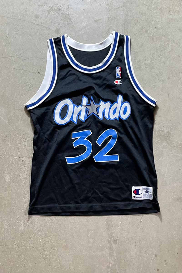 MADE IN USA 90'S NBA ORLANDO MAGIC SHAQ O'NEAL GAME SHIRT / BLACK [SIZE: M USED]