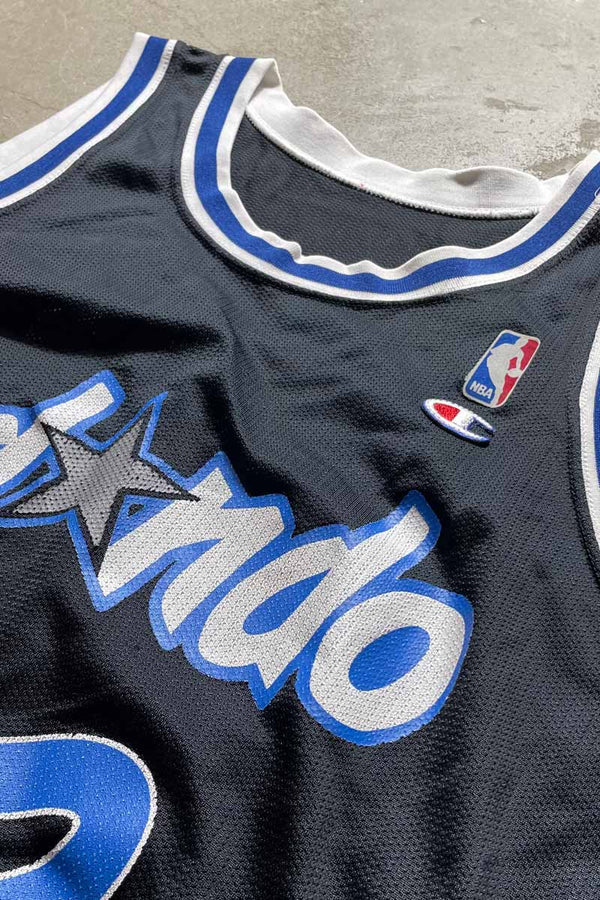MADE IN USA 90'S NBA ORLANDO MAGIC SHAQ O'NEAL GAME SHIRT / BLACK [SIZE: M USED]