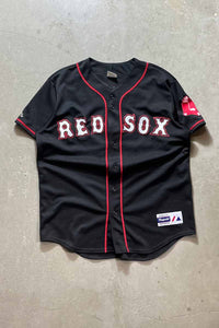 MADE IN USA 90'S RED SOX GARCIAPARRA BASEBALL GAME SHIRT  / BLACK [SIZE: M USED]