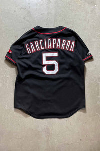 MADE IN USA 90'S RED SOX GARCIAPARRA BASEBALL GAME SHIRT  / BLACK [SIZE: M USED]