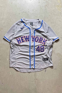 MADE IN USA NEW YORK BASEBALL GAME SHIRT / GRAY [SIZE: M DEADSTOCK/NOS]