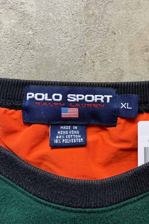 90'S RUGBY DESIGN LOGO SWEATSHIRT / GREEN [SIZE: XL USED]