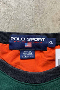 90'S RUGBY DESIGN LOGO SWEATSHIRT / GREEN [SIZE: XL USED]