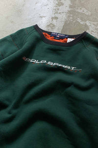90'S RUGBY DESIGN LOGO SWEATSHIRT / GREEN [SIZE: XL USED]