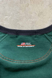 90'S RUGBY DESIGN LOGO SWEATSHIRT / GREEN [SIZE: XL USED]