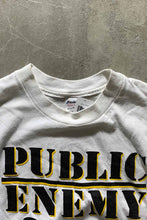 画像をギャラリービューアに読み込む, MADE IN USA 90&#39;S PUBLIC ENEMY PRINT HIP HOP T-SHIRT / WHITE [SIZE: L USED]
