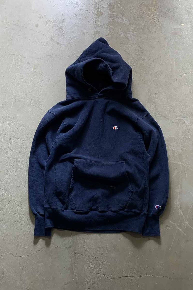 MADE IN USA 90'S REVERSE WEAVE SWEAT HOODIE / NAVY [SIZE: L USED]