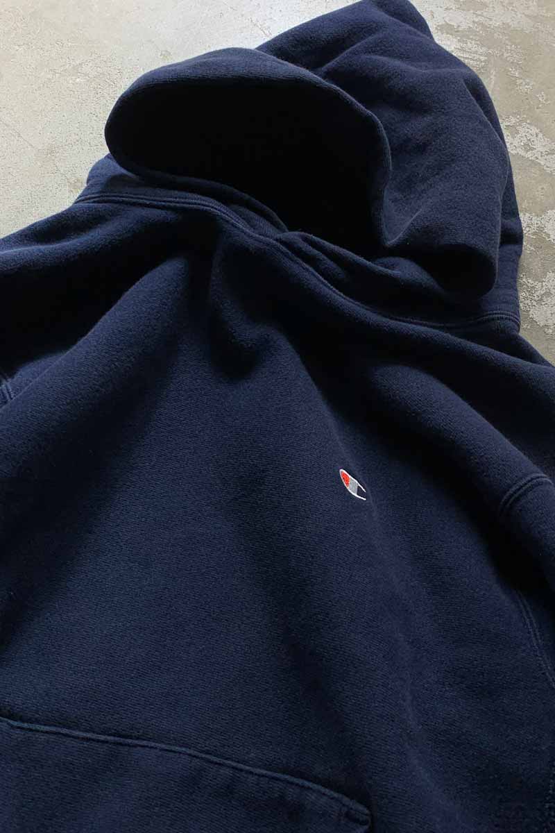 MADE IN USA 90'S REVERSE WEAVE SWEAT HOODIE / NAVY [SIZE: L USED]