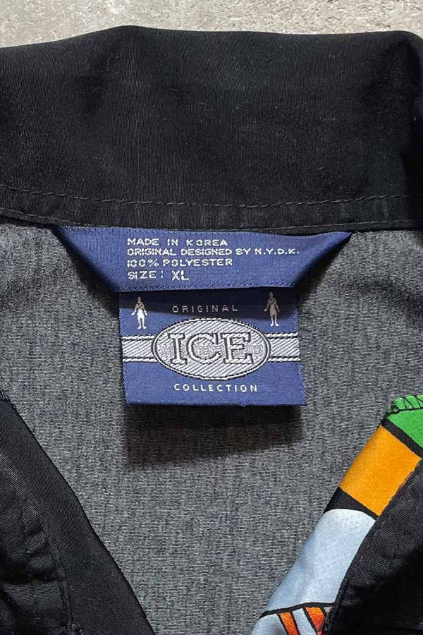 90'S BILLIARDS S/S OPEN COLLAR SHIRT / BLACK [SIZE: XL USED]