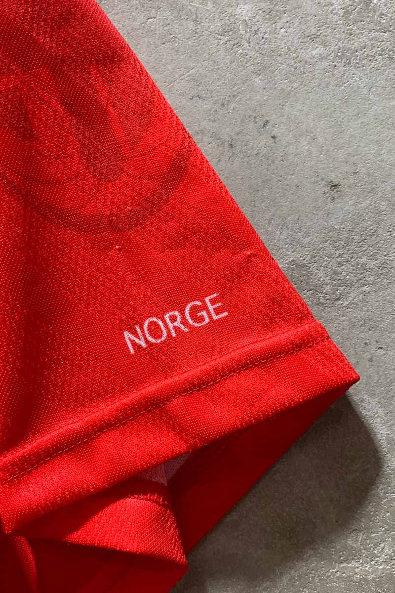 MADE IN ENGLAND 97-98'S NORWAY FOOTBALL GAME SHIRT / RED [SIZE: XL USED]