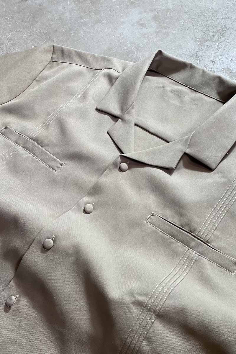 S/S CUBA SHIRT / BEIGE [SIZE: L equivalent USED]