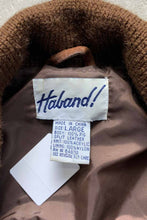 画像をギャラリービューアに読み込む, 80&#39;S SUEDE LEATHER ACRYLIC KNIT JACKET / BROWN [SIZE: L USED]
