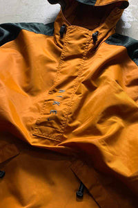 90'S HALF ZIP HOODIE NYLON JACKET / ORANGE [SIZE: M USED]