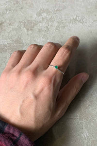 925 SILVER RING W/STONE [SIZE: 18号相当 USED]