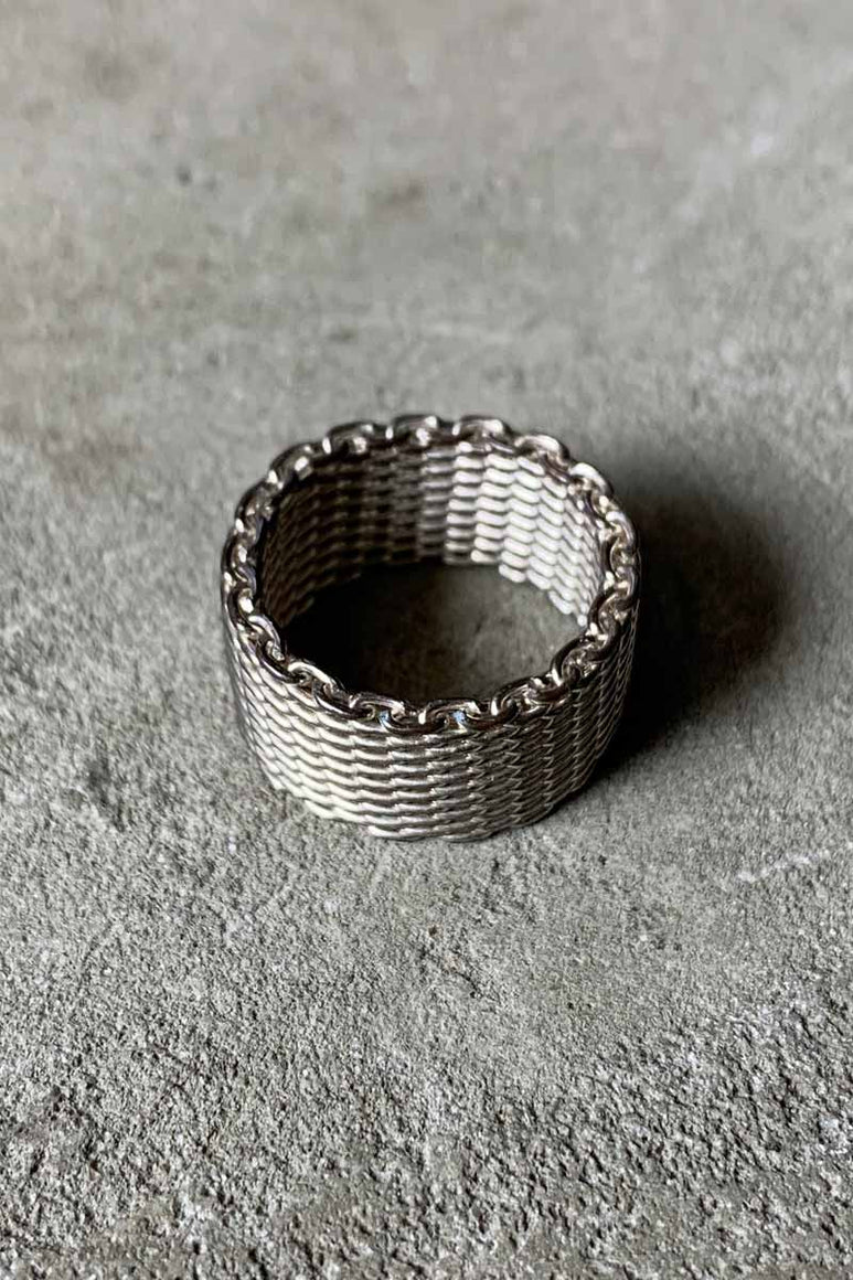 925 SILVER MESH RING [SIZE: 12号相当 USED]