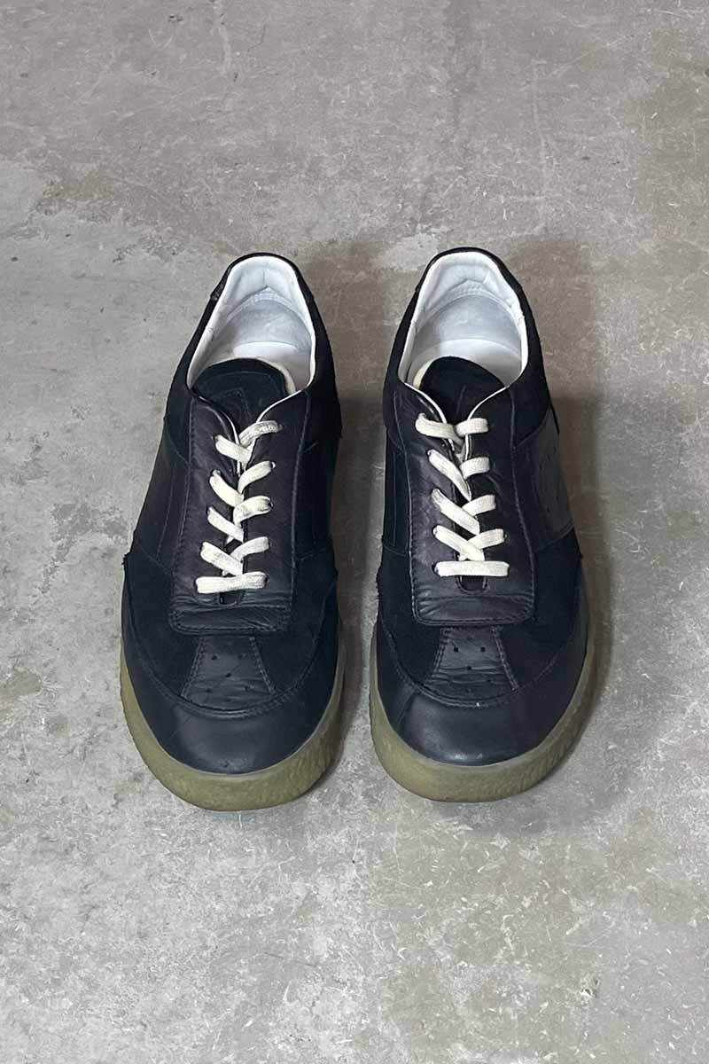 MADE IN ITALY LEATHER SNEAKERS / BLACK [SIZE: US8.5 (approx. 26.5cm) USED]