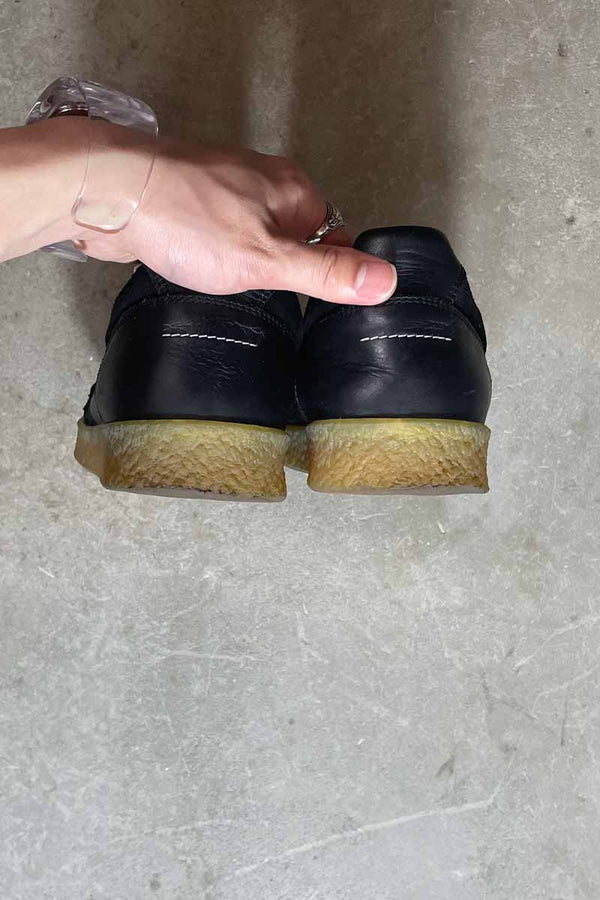 MADE IN ITALY LEATHER SNEAKERS / BLACK [SIZE: US8.5 (approx. 26.5cm) USED]
