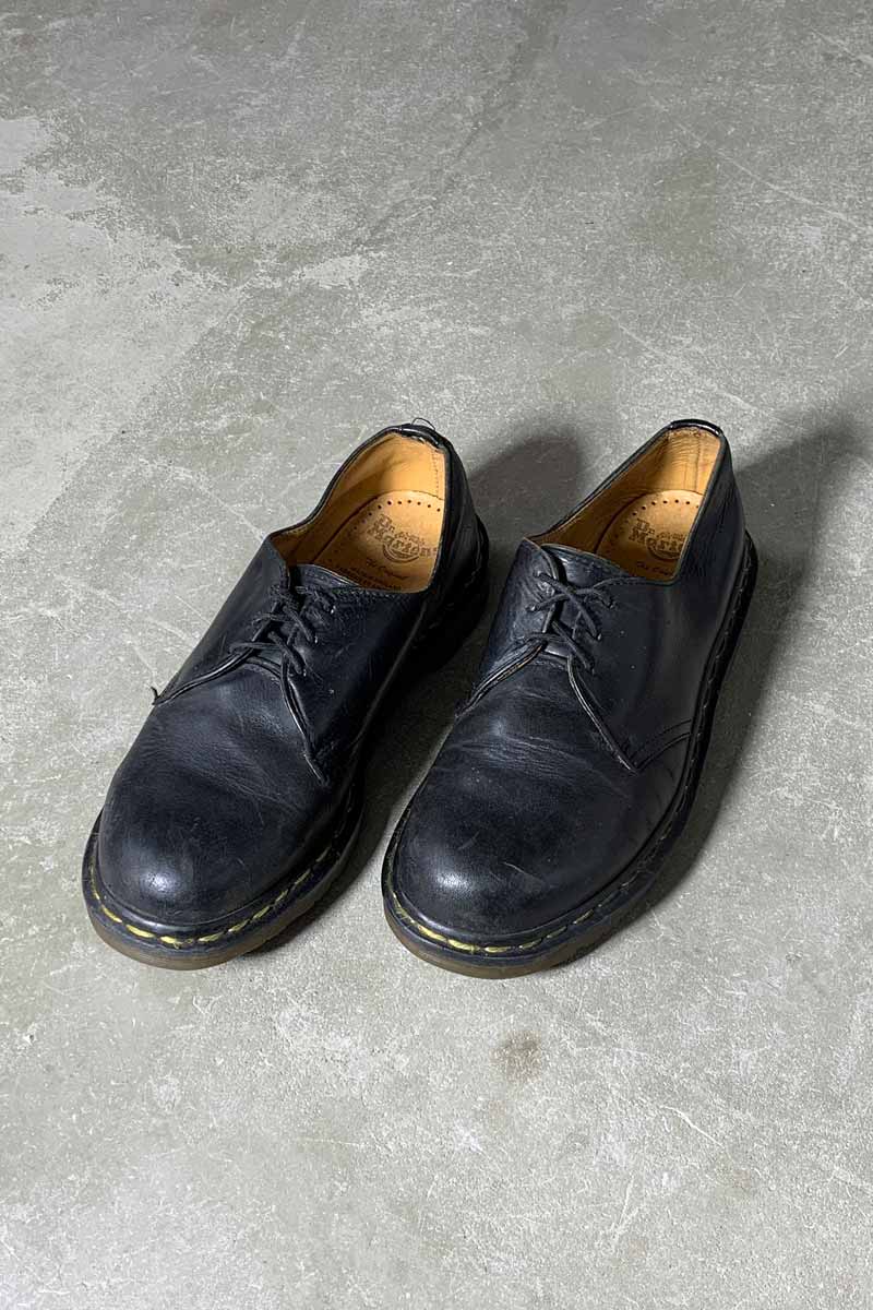 MADE IN ENGLAND 80-90'S 3 HOLE LEATHER SHOES / BLACK [SIZE: US8.0 (approx. 26.0cm) USED]
