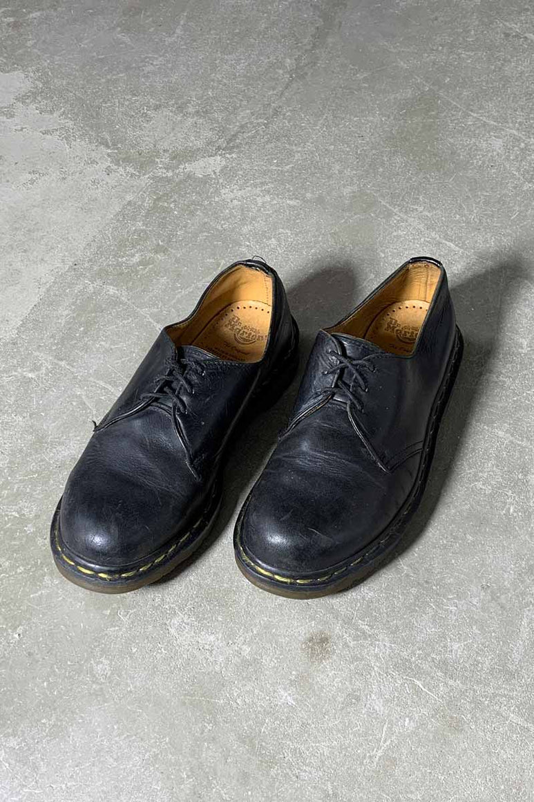MADE IN ENGLAND 80-90'S 3 HOLE LEATHER SHOES / BLACK [SIZE: US8.0(26.0cm相当) USED]