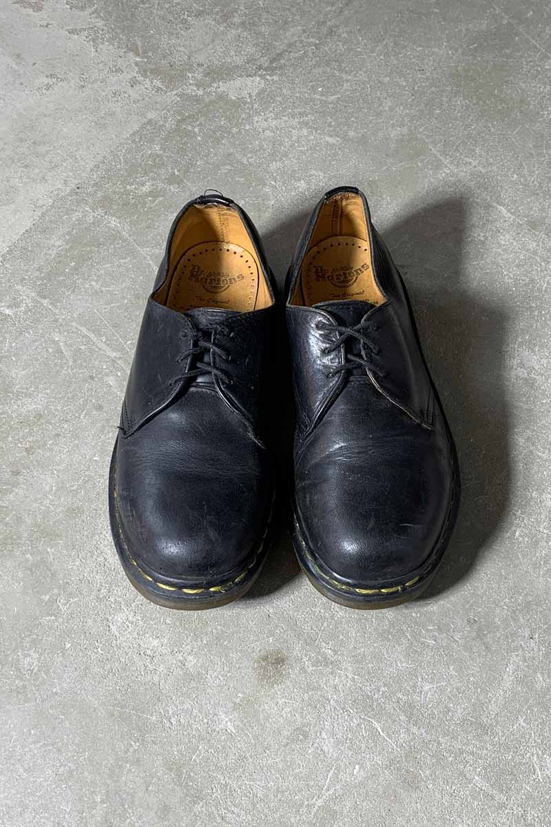 MADE IN ENGLAND 80-90'S 3 HOLE LEATHER SHOES / BLACK [SIZE: US8.0 (approx. 26.0cm) USED]