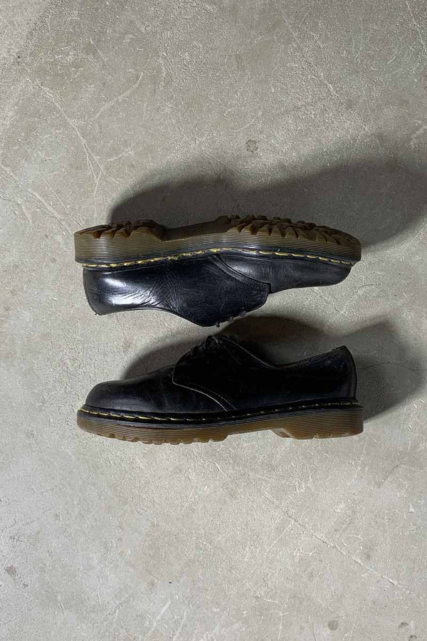 MADE IN ENGLAND 80-90'S 3 HOLE LEATHER SHOES / BLACK [SIZE: US8.0 (approx. 26.0cm) USED]