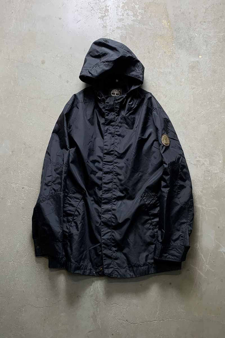 NYLON HOODIE HALF COAT / BLACK [SIZE: M USED]