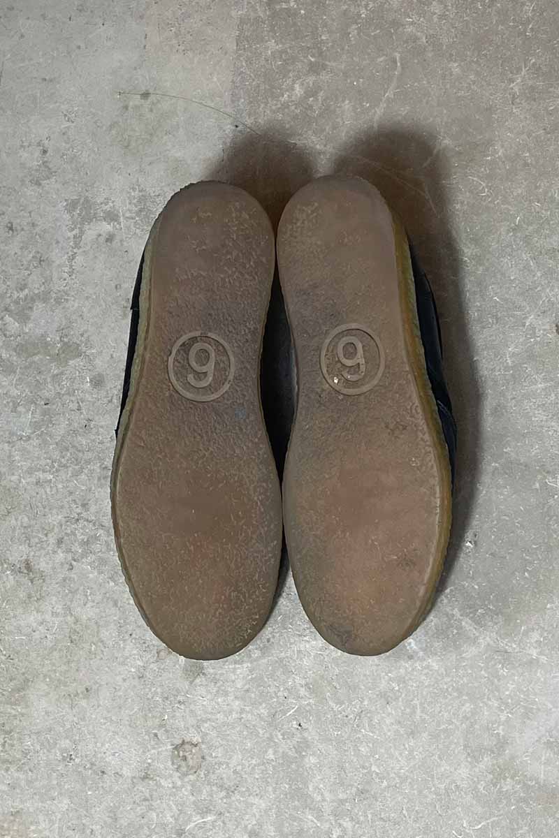 MADE IN ITALY LEATHER SNEAKERS / BLACK [SIZE: US8.5 (approx. 26.5cm) USED]